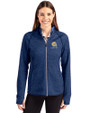 Albany State University Golden Rams Cutter & Buck Mainsail Full Zip Hooded Womens Jacket Tour Blue Heather Front