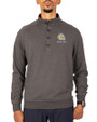 Albany State University Golden Rams Cutter & Buck Saturday Cotton Blend Mens Mock Pullover Sweatshirt Charcoal Heather Front