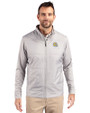 Albany State University Golden Rams Cutter & Buck Stealth Hybrid Quilted Mens Big and Tall Full Zip Windbreaker Jacket Polished Medium Gray Front