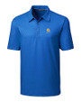 Albany State University Golden Rams Cutter & Buck Pike Mini Pennant Print Stretch Mens Polo Chelan Blue Mannequin