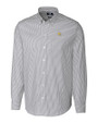 Albany State University Golden Rams Cutter & Buck Stretch Oxford Stripe Mens Long Sleeve Dress Shirt Charcoal Mannequin