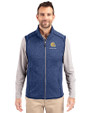 Albany State University Golden Rams Cutter & Buck Mainsail Sweater-Knit Mens Full Zip Vest Tour Blue Heather Front