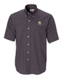Albany State University Golden Rams Cutter & Buck Epic Easy Care Nailshead Mens Big and Tall Short Sleeve Dress Shirt Black Mannequin