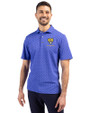 Fort Valley State Wildcats Cutter & Buck Virtue Eco Pique Tile Print Recycled Mens Polo Chelan Blue Front
