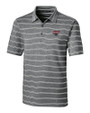 Clark Atlanta Panthers Cutter & Buck Forge Epic Confidence Recycled Heathered Stripe Stretch Mens Polo Black Mannequin