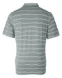 Florida A&M Rattlers Cutter & Buck Forge Epic Confidence Recycled Heathered Stripe Stretch Mens Polo Hunter Green Mannequin Back