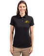 Bowie State Bulldogs Cutter & Buck Advantage Eco Tri-Blend Pique Womens Polo Black Front