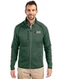 Florida A&M Rattlers Cutter & Buck Mainsail Sweater-Knit Mens Full Zip Jacket Hunter Heather Front