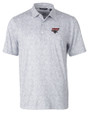 Clark Atlanta Panthers Cutter & Buck Pike Constellation Print Stretch Mens Polo Polished Medium Gray Mannequin
