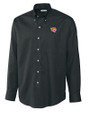 Bethune-Cookman Wildcats Cutter & Buck Epic Easy Care Nailshead Mens Big and Tall Long Sleeve Dress Shirt Black Mannequin