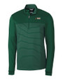 Florida A&M Rattlers Cutter & Buck Traverse Stretch Eco Stripe Quarter Zip Mens Pullover Hunter Green Mannequin
