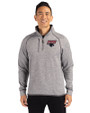 Clark Atlanta Panthers Cutter & Buck Mainsail Sweater-Knit Mens Big & Tall Half Zip Jacket Polished Heather Front