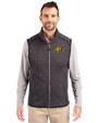 Bowie State Bulldogs Cutter & Buck Mainsail Sweater-Knit Mens Big and Tall Full Zip Vest Charcoal Heather Front