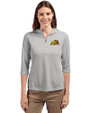 Bowie State Bulldogs Cutter & Buck Virtue Eco Pique Recycled Half Zip Pullover Womens Hoodie Polished Medium Gray Front