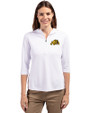 Bowie State Bulldogs Cutter & Buck Virtue Eco Pique Recycled Half Zip Pullover Womens Hoodie White Front