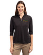 Florida A&M Rattlers Cutter & Buck Virtue Eco Pique Recycled Half Zip Pullover Womens Hoodie Black Front