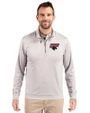 Clark Atlanta Panthers Cutter & Buck Stealth Heathered Quarter Zip Mens Pullover Polished Medium Gray Front