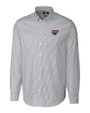 Clark Atlanta Panthers Cutter & Buck Stretch Oxford Stripe Mens Big and Tall Long Sleeve Dress Shirt Charcoal Mannequin