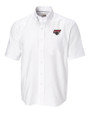 Clark Atlanta Panthers Cutter & Buck Epic Easy Care Nailshead Mens Big and Tall Short Sleeve Dress Shirt White Mannequin
