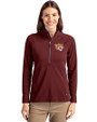 Bethune-Cookman Wildcats Cutter & Buck Adapt Eco Knit Stretch Recycled Womens Half Zip Pullover Bordeaux Front