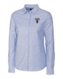 Howard Bison Cutter & Buck Stretch Oxford Womens Long Sleeve Dress Shirt Light Blue Mannequin