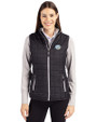 Southern University Jaguars Cutter & Buck Rainier PrimaLoft® Womens Eco Insulated Full Zip Puffer Vest Black Front