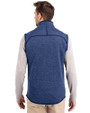 Fort Valley State Wildcats Cutter & Buck Mainsail Sweater-Knit Mens Full Zip Vest Tour Blue Heather Back