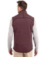 Bethune-Cookman Wildcats Cutter & Buck Mainsail Sweater-Knit Mens Full Zip Vest Bordeaux Heather Back