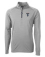 Howard Bison Cutter & Buck Adapt Eco Knit Stretch Recycled Mens Big and Tall Quarter Zip Pullover Polished Medium Gray Mannequin