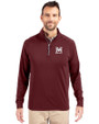 Morehouse Maroon Tigers Cutter & Buck Adapt Eco Knit Stretch Recycled Mens Quarter Zip Pullover Bordeaux Front