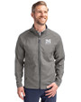 Morehouse Maroon Tigers Cutter & Buck Adapt Eco Knit Hybrid Recycled Mens Full Zip Jacket Elemental Grey Front