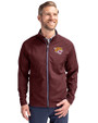 Bethune-Cookman Wildcats Cutter & Buck Adapt Eco Knit Hybrid Recycled Mens Full Zip Jacket Bordeaux Front