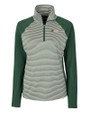 Florida A&M Rattlers Cutter & Buck Forge Tonal Stripe Stretch Half Zip Womens Top Hunter Green Mannequin