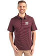 Morehouse Maroon Tigers Cutter & Buck Forge Pencil Stripe Stretch Mens Polo Bordeaux Front