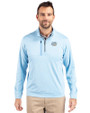 Southern University Jaguars Cutter & Buck Stealth Heathered Quarter Zip Mens Pullover Atlas Light Blue Front