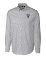 Howard Bison Cutter & Buck Easy Care Stretch Oxford Stripe Mens Big & Tall Long Sleeve Button Down Shirt Charcoal Mannequin