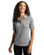 Houston Astros Cutter & Buck Virtue Eco Pique Recycled Womens Polo Polished Medium Gray Front