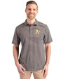 Athletics Cutter & Buck Virtue Eco Pique Stripe Recycled Mens Polo Black Front