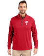 Philadelphia Phillies Cutter & Buck Adapt Eco Knit Stretch Recycled Mens Big and Tall Quarter Zip Pullover Red Front