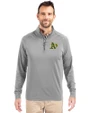 Athletics Cutter & Buck Adapt Eco Knit Stretch Recycled Mens Big and Tall Quarter Zip Pullover Polished Medium Gray Front