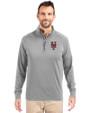 New York Mets Cutter & Buck Adapt Eco Knit Stretch Recycled Mens Quarter Zip Pullover Polished Medium Gray Front