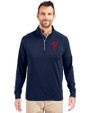 Philadelphia Phillies Cutter & Buck Adapt Eco Knit Stretch Recycled Mens Quarter Zip Pullover Navy Blue Front
