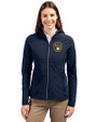 Milwaukee Brewers Cutter & Buck Adapt Eco Knit Hybrid Recycled Womens Full Zip Jacket Navy Blue Front