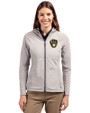 Milwaukee Brewers Cutter & Buck Adapt Eco Knit Hybrid Recycled Womens Full Zip Jacket Polished Medium Gray Front