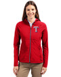 Texas Rangers Cutter & Buck Adapt Eco Knit Hybrid Recycled Womens Full Zip Jacket Red Front