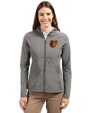 Baltimore Orioles Cutter & Buck Adapt Eco Knit Hybrid Recycled Womens Full Zip Jacket Elemental Grey Front