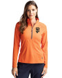 San Francisco Giants Cutter & Buck Adapt Eco Knit Stretch Recycled Womens Half Zip Pullover College Orange Front