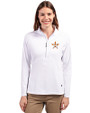 Houston Astros Cutter & Buck Adapt Eco Knit Stretch Recycled Womens Half Zip Pullover White Front