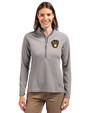 Milwaukee Brewers Cutter & Buck Adapt Eco Knit Stretch Recycled Womens Half Zip Pullover Polished Medium Gray Front