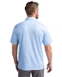 Tampa Bay Rays Cutter & Buck Pike Constellation Print Stretch Mens Polo Atlas Light Blue Back
